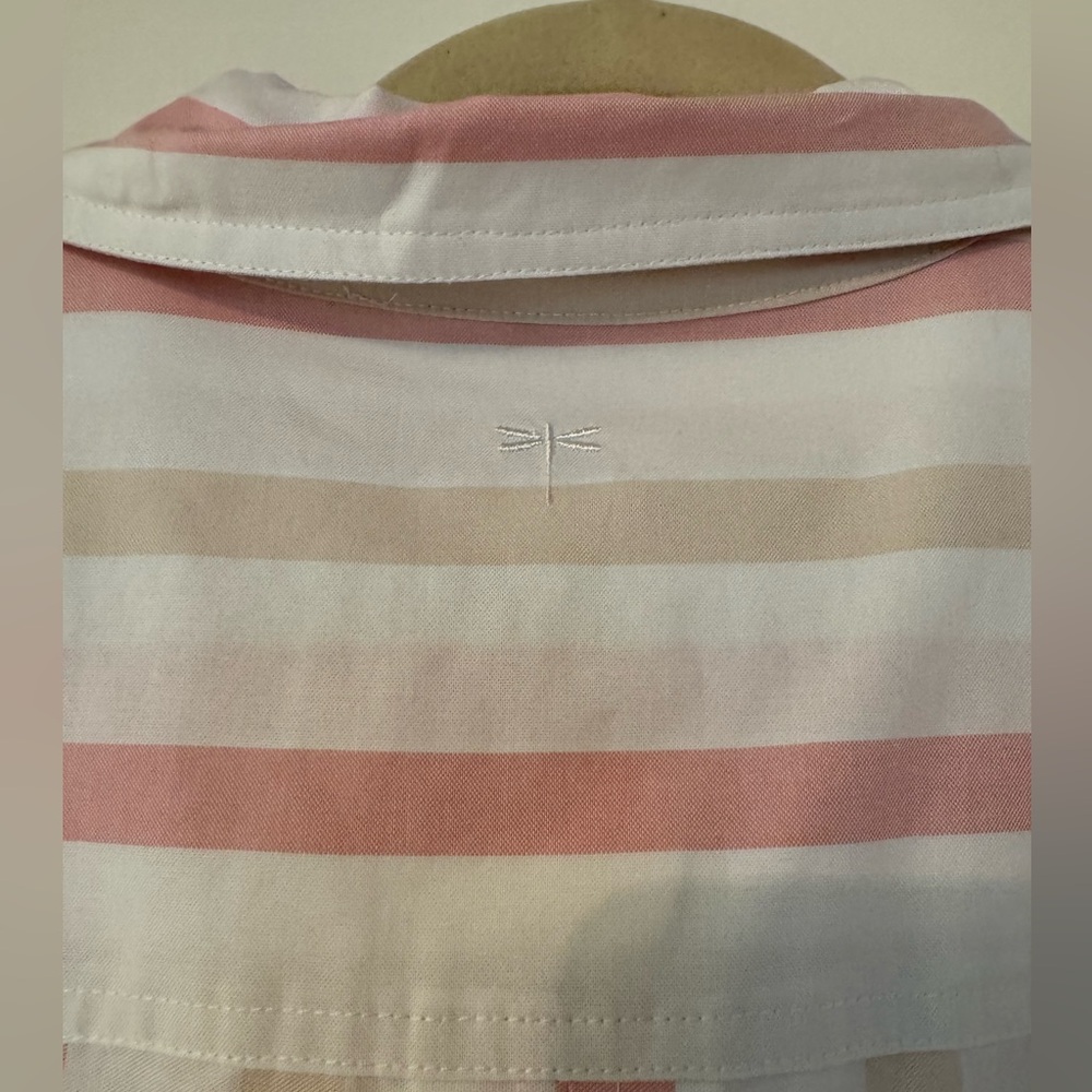 Tyler Boe Pink and Cream Striped Button Down Shirt - Picture 6 of 6